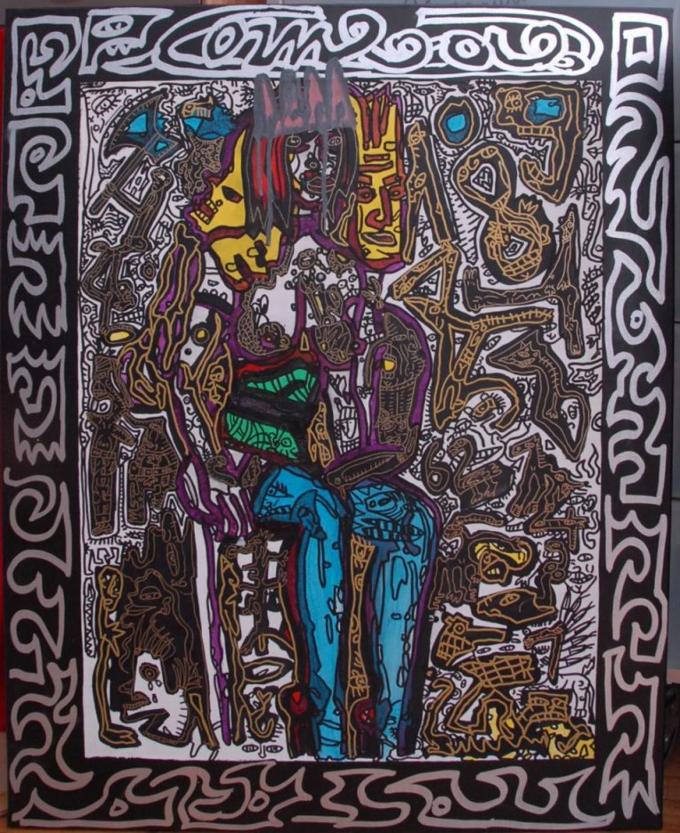 DORÉE À LAURE FINE 2011, Robert Combas, Technique mixte sur toile Signée et datée en haut 81 x 65 cm