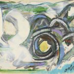 RE-NAISSANCE, Walter Firpo,  Technique mixte, huile, pastel et feutre sur papier marouflé sur toile Signée en bas à droite 24,2×31,8cm Collection privée, Paris