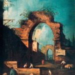 CAPRICE ARCHITECTURAL, Giacomo Guardi,  Huile sur toile en paire