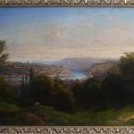 VUE DE LYON DEPUIS LA SAONE 1864, Leberecht Lortet,  huile sur toile signée en bas à droite et datée 41 x 60 cm