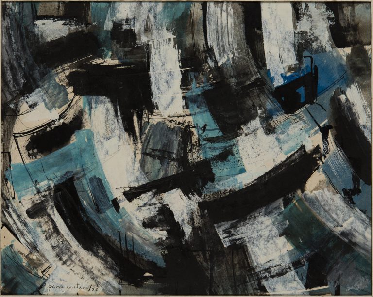 SANS-TITRE, 1959, Jorge Perez Castaño, Encre de chine, gouache et aquarelle sur papier Signée et datée en bas à gauche 38x34 cm