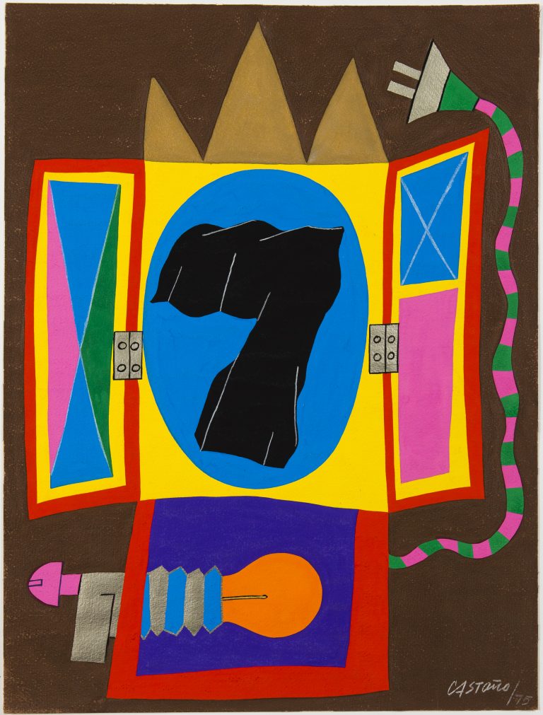 ALTAR, 1975, Jorge Perez Castaño, Gouache sur papier Canson Signée et datée en bas à droite Contresignée, titrée et datée au dos 60,7x45,7 cm