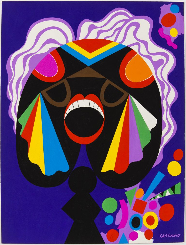 LA STAR, 1976, Jorge Perez Castaño, Gouache sur papier Canson Signée en bas à droite Contresignée, titrée et datée au dos 60,7x45,7 cm