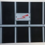 GRILLE DÉTAIL, HAUTE TENSION, Peter Klasen, Acrylique sur carton Titrée en bas à gauche et datée en bas à droite 60 x 74 cm