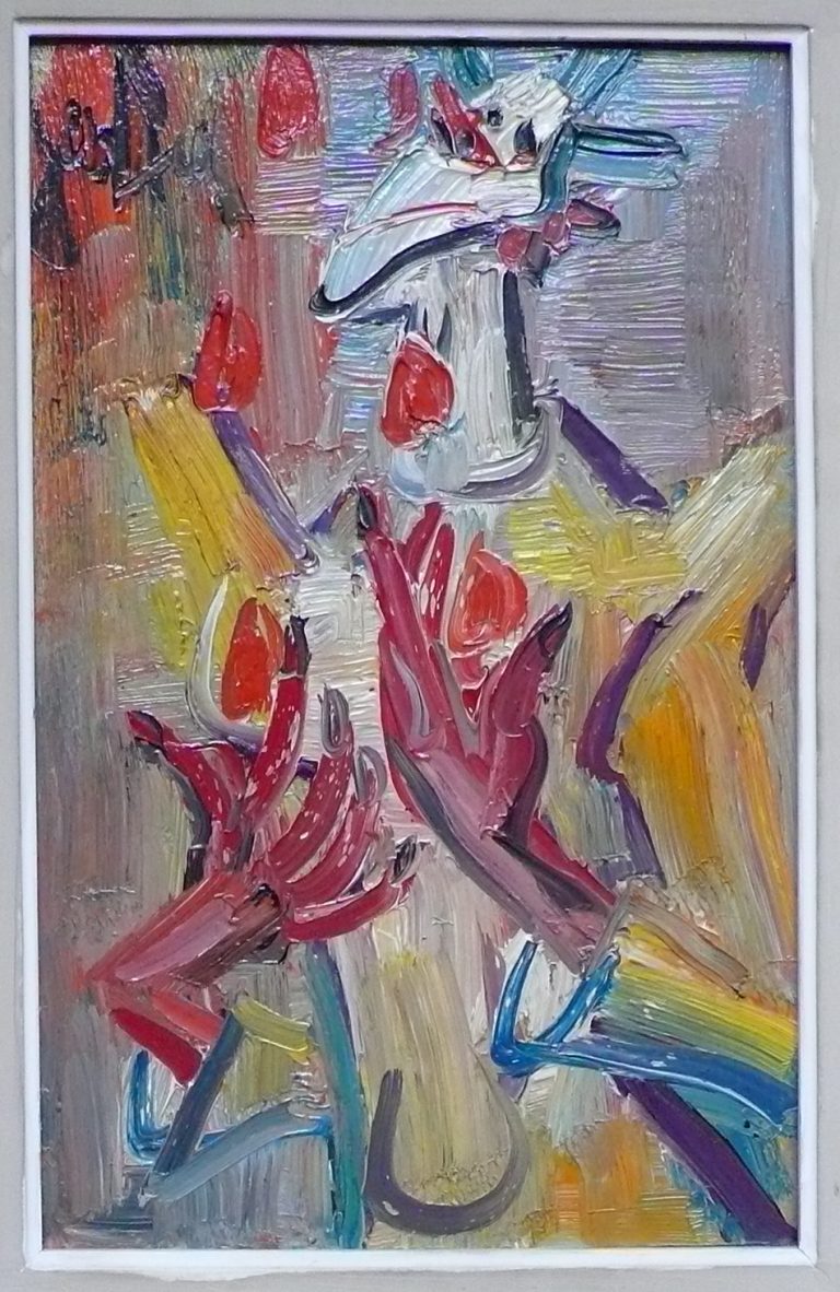 LE CLOWN JONGLEUR,  circa 1950-55, Gen Paul, huile sur panneau d’isorel signée en haut à gauche période calligraphique 35 x 22 cm certificat de Monsieur Roussard du 27 février 2012