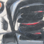 COMPOSITION ABSTRAITE, Gérard Schneider, Huile sur papier marouflée sur toile Signée en bas à droite et datée 1954 24×31,5 cm Collection privée, Paris