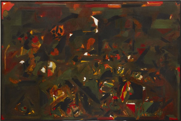 LA TERRE, 1974, Sayed Haider Raza, Acrylique sur toile Signée et datée 74 en bas à droite Contresignée, titrée, datée et annotée au dos 130 x 195 cm Certificat d’authenticité de Michel Imbert du 9 juillet 2012   