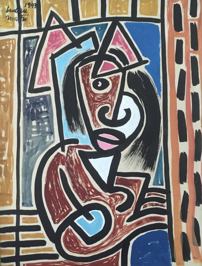 SUDAN, Edward Matuszczak, Gouache et encre sur papier Signée, titrée et datée 1943 en haut à gauche Contresignée au dos 26x20,3 cm