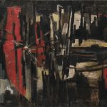Pierre DMITRIENKO (1925-1974) Composition abstraite, 1953 Huile sur toile Signée et datée en bas au milieu et daté Constresignée et daté au dos 33 x 45 cm
