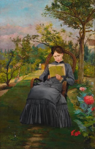 Frederic Bazille (1841-1870) Thérèse lisant dans le parc de Méric 1867 Huile sur toile Signé et daté en bas à gauche 93 x 60 cm