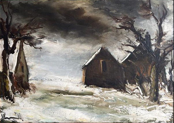 Maurice de Vlaminck (1876 - 1958) Paysage de neige, 1940 huile sur toile signée en bas à gauche 46 x 61 cm