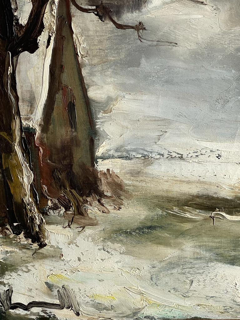 Détail - Maurice de Vlaminck (1876 - 1958) Paysage de neige, 1940 huile sur toile signée en bas à gauche 46 x 61 cm