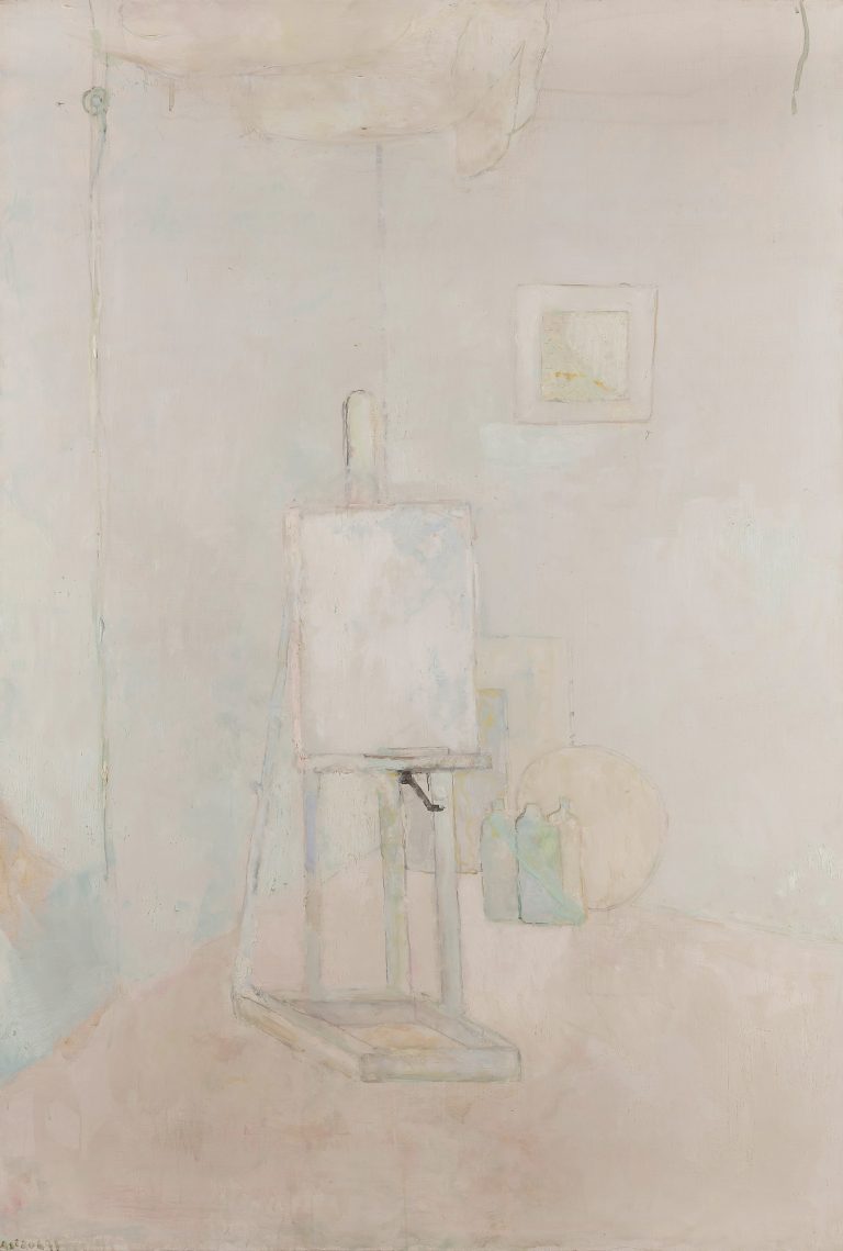 PIERRE LESIEUR (1922-2011) Le Chevalet, 1977 Huile sur toile Signée et datée en bas à gauche 146 x 97 cm